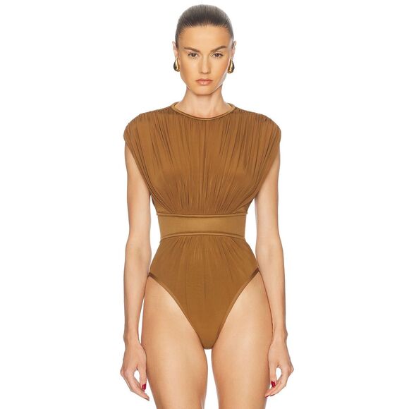 ZIMMERMANN Illuminate Bodysuit in Khaki Zimmerman 0 (XS) $595 - Picture 1 of 9